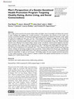 Research paper thumbnail of Men’s Perspectives of a Gender-Sensitized Health Promotion Program Targeting Healthy Eating, Active Living, and Social Connectedness