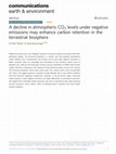 Research paper thumbnail of A decline in atmospheric CO2 levels under negative emissions may enhance carbon retention in the terrestrial biosphere