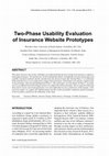 Research paper thumbnail of Two-Phase Usability Evaluation of Insurance Website Prototypes