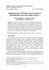 Research paper thumbnail of Implementation of wireless sensor system in rehabilitation after back spine surgery