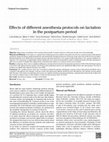 Research paper thumbnail of Effects of different anesthesia protocols on lactation in the postpartum period