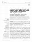 Research paper thumbnail of Incidence, Knowledge, Attitude and Practice Toward Needle Stick Injury Among Health Care Workers in Abha City, Saudi Arabia