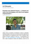 Research paper thumbnail of Entretien avec Valentin Husson - « L’Histoire est celle d’une échologique, soit celle d'une logique d'appropriation »