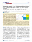 Research paper thumbnail of Standardized Procedure for the Simultaneous Determination of the Matrix Effect, Recovery, Process Efficiency, and Internal Standard Association