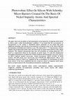 Research paper thumbnail of Photovoltaic Effect In Silicon With Schottky Micro-Barriers Created On The Basis Of Nickel Impurity Atoms And Spectral Characteristics