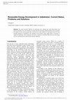 Research paper thumbnail of Renewable energy development in Uzbekistan: current status, problems and solutions