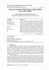 Research paper thumbnail of Design and simulation of high frequency colpitts oscillator based on BJT amplifier