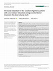 Research paper thumbnail of Intranasal midazolam for the sedation of geriatric patients with care‐resistant behaviour during essential dental treatment: An observational study