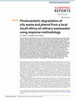 Research paper thumbnail of Photocatalytic degradation of oily waste and phenol from a local South Africa oil refinery wastewater using response methodology