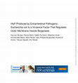 Research paper thumbnail of Hlyf Produced By Extraintestinal Pathogenic Escherichia Coli Is A Virulence Factor That Regulates Outer Membrane Vesicle Biogenesis