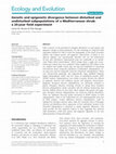 Research paper thumbnail of Genetic and epigenetic divergence between disturbed and undisturbed subpopulations of a Mediterranean shrub: a 20‐year field experiment