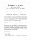 Research paper thumbnail of Generación de criterios de igualación un caso de conducta creativa