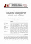 Research paper thumbnail of Nexus between workers’ remittances, unemployment, labor migration and economic growth in Pakistan