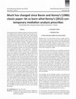 Research paper thumbnail of Much has changed since Baron and Kenny's (1986) classic paper: let us learn what Kenny's (2012) contemporary mediation analysis prescribes