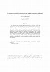 Research paper thumbnail of Education and Poverty in a Solow Growth Model