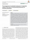 Research paper thumbnail of The management of sustainable development: A longitudinal analysis of the effects of environmental performance on economic performance