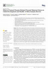 Research paper thumbnail of Effect of Natural Disaster-Related Prenatal Maternal Stress on Child Development and Health: A Meta-Analytic Review