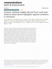 Research paper thumbnail of Amazon methane budget derived from multi-year airborne observations highlights regional variations in emissions