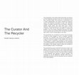 Research paper thumbnail of The curator and the recycler