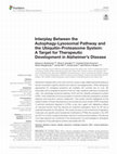 Research paper thumbnail of Interplay Between the Autophagy-Lysosomal Pathway and the Ubiquitin-Proteasome System: A Target for Therapeutic Development in Alzheimer's Disease