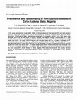 Research paper thumbnail of Prevalence and seasonality of fowl typhoid disease in Zaria-Kaduna State, Nigeria