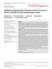 Research paper thumbnail of Validation and psychometric properties of the Farsi version of the fear of COVID‐19 scale among pregnant women