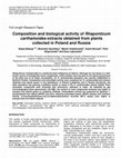 Research paper thumbnail of Composition and biological activity of Rhaponticum carthamoides extracts obtained from plants collected in Poland and Russia