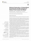 Research paper thumbnail of Editorial: Exploration of Underutilized Food Sources and By-products to Reduce Food Losses and Waste