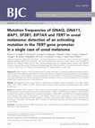 Research paper thumbnail of Mutation frequencies of GNAQ, GNA11, BAP1, SF3B1, EIF1AX and TERT in uveal melanoma: detection of an activating mutation in the TERT gene promoter in a single case of uveal melanoma