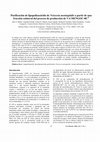 Research paper thumbnail of Purificación de lipopolisacárido de Neisseria meningitidis a partir de una fracción colateral del proceso de producción de VA-MENGOC-BC®