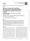 Research paper thumbnail of Efficiency of Hollow Fiber Liquid-Phase Microextraction Chromatography Methods in the Separation of Organic Compounds: A Review