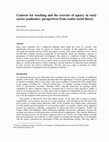 Research paper thumbnail of Contexts for teaching and the exercise of agency in early‐career academics: perspectives from realist social theory