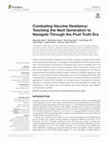 Research paper thumbnail of Combating Vaccine Hesitancy: Teaching the Next Generation to Navigate Through the Post Truth Era