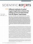 Research paper thumbnail of Different methods of methyl eugenol application enhance the mating success of male Oriental fruit fly (Dipera: Tephritidae)