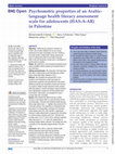 Research paper thumbnail of Psychometric properties of an Arabic-language health literacy assessment scale for adolescents (HAS-A-AR) in Palestine