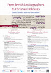 Research paper thumbnail of From Jewish Lexicographers to Christian Hebraists: David Qimhi's Sefer ha-Shorashim, Rome 27-28 June 2023