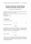 Research paper thumbnail of Absolute zeta functions, absolute Riemann hypothesis and absolute Casimir energies