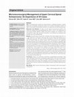 Research paper thumbnail of Microneurosurgical Management of Upper Cervical Spinal Schwannoma: An Experience of 30 Cases