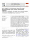 Research paper thumbnail of On the significance of structural vegetation elements for caterpillar thermoregulation in two peat bog butterflies: Boloria eunomia and B. aquilonaris