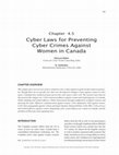 Research paper thumbnail of Cyber Laws for Preventing Cyber Crimes Against Women in Canada