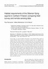 Research paper thumbnail of Habitat requirements of the Siberian flying squirrel in northern Finland: comparing field survey and remote sensing data