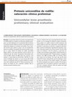 Research paper thumbnail of Prótesis unicondílea de rodilla: Valoración clínica preliminar