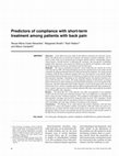 Research paper thumbnail of Predictors of compliance with short-term treatment among patients with back pain