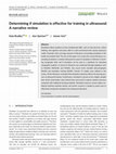 Research paper thumbnail of Determining if simulation is effective for training in ultrasound: A narrative review