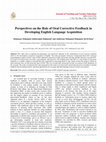 Research paper thumbnail of Perspectives on the Role of Oral Corrective Feedback in Developing English Language Acquisition