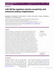 Research paper thumbnail of miR-183-5p regulates uterine receptivity and enhances embryo implantation