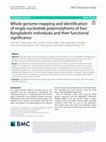 Research paper thumbnail of Whole genome mapping and identification of single nucleotide polymorphisms of four Bangladeshi individuals and their functional significance