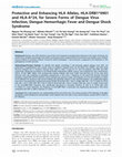 Research paper thumbnail of Protective and Enhancing HLA Alleles, HLA-DRB1*0901 and HLA-A*24, for Severe Forms of Dengue Virus Infection, Dengue Hemorrhagic Fever and Dengue Shock Syndrome