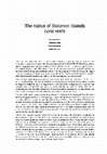 Research paper thumbnail of The status of Solomon Islands coral reefs