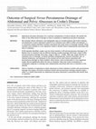 Research paper thumbnail of Outcome of Surgical Versus Percutaneous Drainage of Abdominal and Pelvic Abscesses in Crohn's Disease